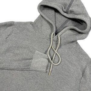 Gap Mens Gray Textured Knit Pullover Hoodie Sweatshirt Size Medium 100%‎ Cotton